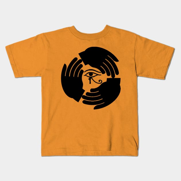 Eye in Hands Kids T-Shirt by NovaOven